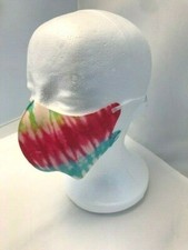 Coral blue and fuchsia horizontal lines adjustable Tie-dye cover bandana scarves