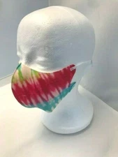 Coral blue and fuchsia horizontal lines adjustable Tie-dye cover bandana scarves