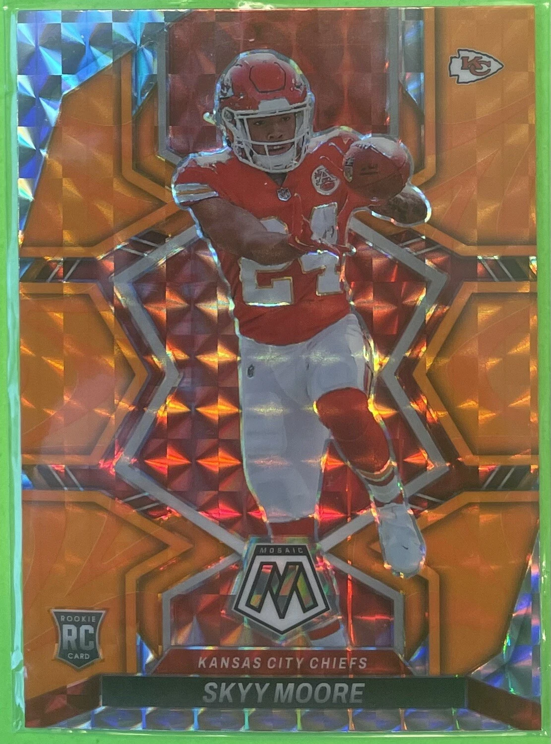 2022 Panini Mosaic Skyy Moore Orange Reactive Rookie RC #319 Chiefs SP