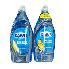 Dawn Ultra Dishwashing Liquid 50 Less Scrubbing Clean Scent 2 Pack 18 fl oz