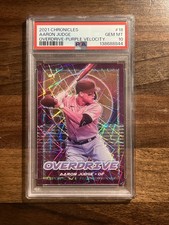 2021 Panini Chronicles - Overdrive Aaron Judge #18 Purple Velocity Prizm