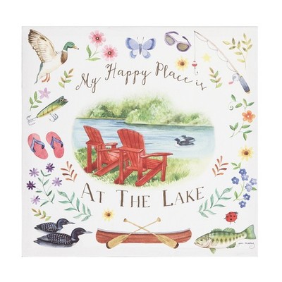 My Happy Place At The Lake Wall Hanging Plaque Sign