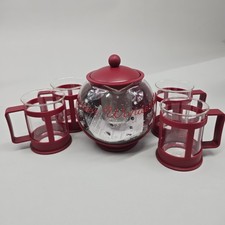 Red Winter Wonderland Half Moon Teapot Set wi...