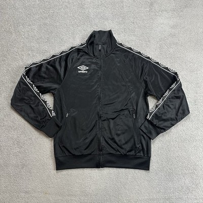 UMBRO Trainingsjacke Jacke Gr M Vintage Sportjacke UK Fußball Logo 13501 Schwarz