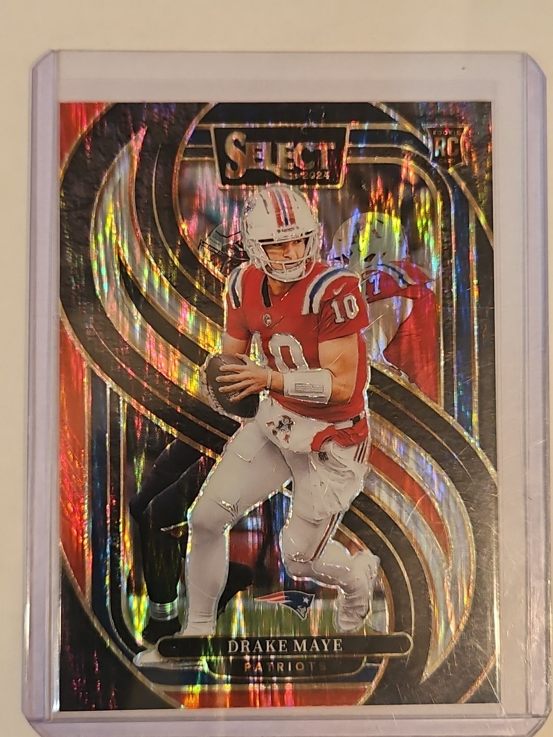 2024 Panini Select - Premier Level Drake Maye #113 Black & Red Shock Prizm (RC)