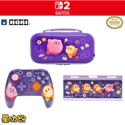 Kirby Nintendo Switch 2 Hori 3 Set Hybrid Pouch Controller Card