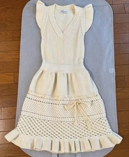RED VALENTINO Beige Knit Dress XS 30cm/26cm/92cm