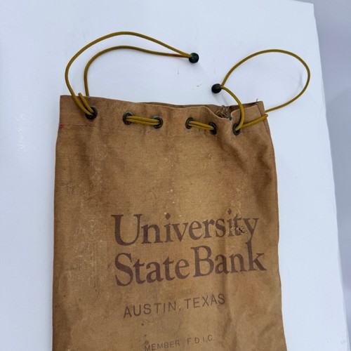 Vintage/Antik Canvas Pfand Geldbeutel - University State Bank Austin Texas - Bild 3 von 7