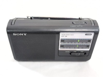 READ DESCRIPTION! Sony ICF-38 Portable Radio AM/FM Black Sony ICF-38 AC/DC