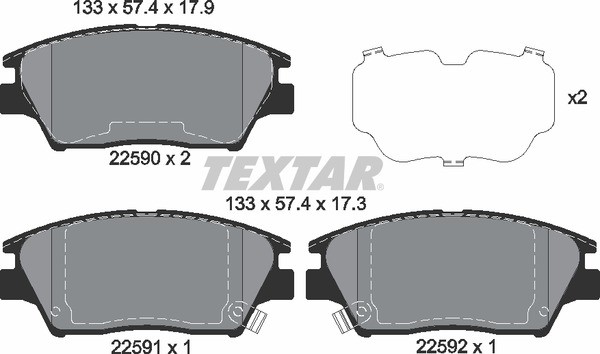 Front Brake Pad Set Fits Ssangyong Textar 2259001 1 Year Warranty - Image 5