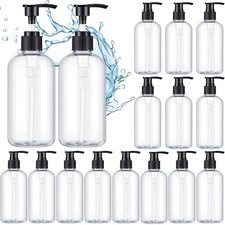 16 Pcs Empty Shampoo Bottles Plastic Pump Bottles Liquid Dish Soap Dispenser Ref