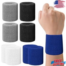 8pcs Sports Wrist Sweat Bands for Men Women, Absorbent Wrist Tennis Wristbands