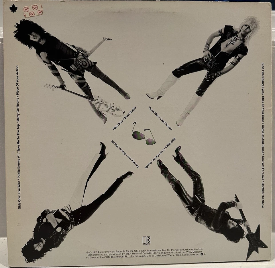 ULTRA RARE MOTLEY CRUE Too Fast For Love 1982 Canadian Mispress 96 01741 - Image 2 of 4