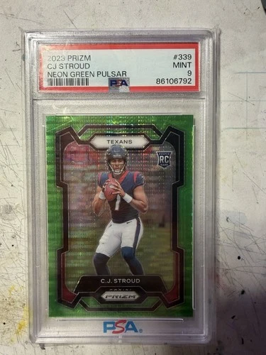 2023 Panini Prizm - Rookies C.J. Stroud #339 Neon Green Pulsar Prizm (RC) PSA 9