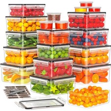 40 Pc Food Storage Containers with Lids Airtight BPA-Free Meal Prep Set