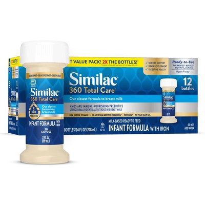 	Similac 360 Total Care Infant Formula 5 HMO Prebiotics 2 fl-oz Bottle 12 Pack	