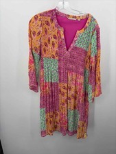 Sunny Leigh Pink Size Small Printed Shift Knee Length Long Sleeve Dress