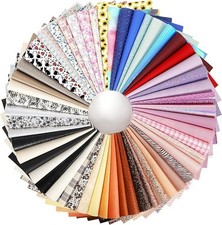 30 Pieces Random Colors Faux Leather Sheets 8X 6Inch Multiple Styles Mixed Gl...