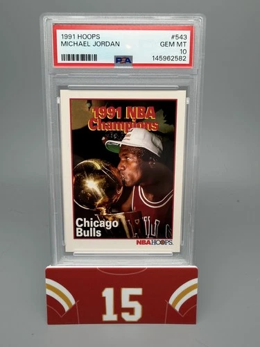 Michael Jordan 1991 NBA Hoops 1991 NBA Champions Card #543 PSA 10