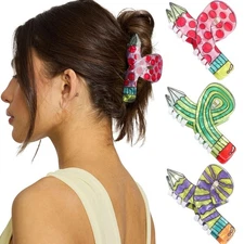 HAIMEIKANG 3 Pcs Pencil Hair Claw Clips for Teacher - Back-to-School Themed C...