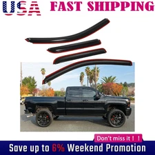 For 14-18 Silverado 1500 Extended Cab IN-CHANNEL Window Visors Rain Guards 4pcs