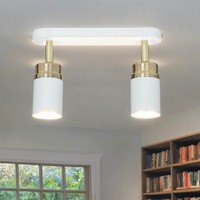 Deckenspot GU10 Weiß Gold Metall 2 Flammig Modern Deckenstrahler Lampe KüChe