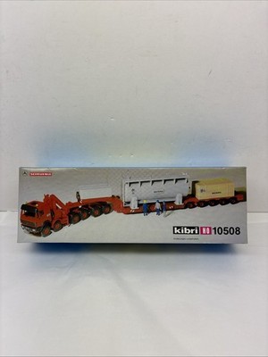 Kibri HO Model Kit 10508: Mercedes Benz Scheuerle w/ Demag on Lowboy,l