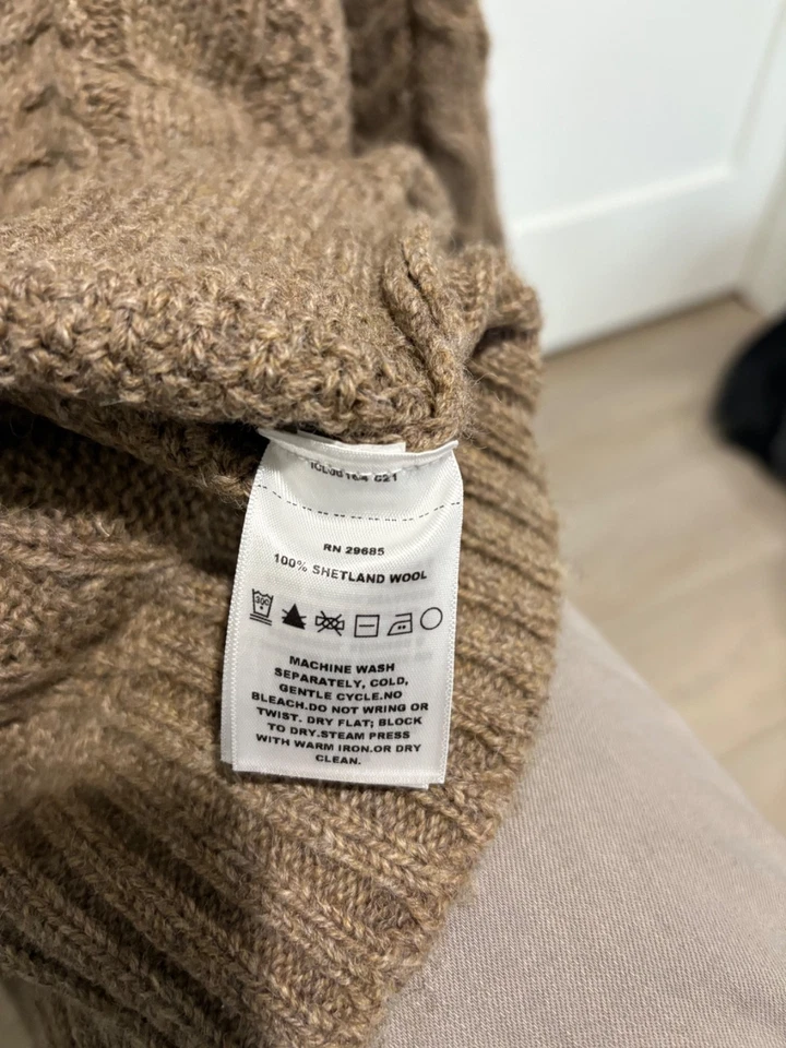 Men's XL Pendleton Shetland Collection Fishermen's Wool Sweater Worn Once - Image 4 of 4