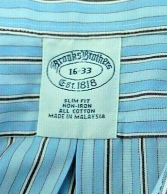 Brooks Brothers 100% Breathable Cotton Non-Iron Shirt-16 slim