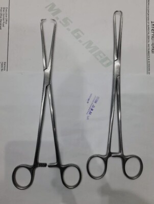 Professional Pozzi Tenaculum Forceps 25cm Stainless Steel Surgery Tools Set 2PCS