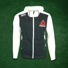 UFC Fight Kit Reebok Official Fight Night Walkout Men Hoodie (Chalk/Black/Blue)