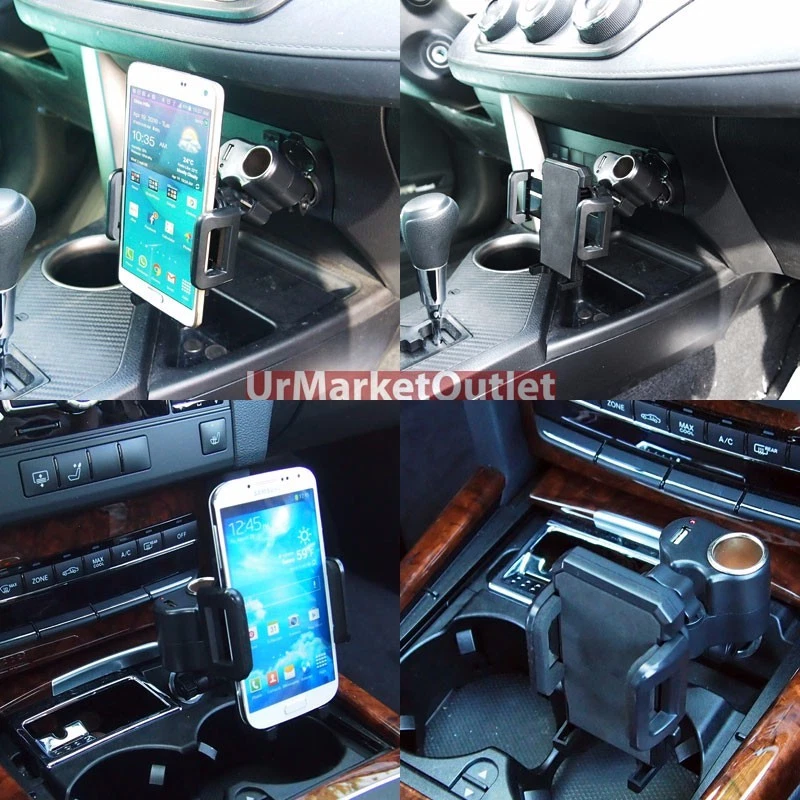 Car/SUV Universal Mount Holder+USB+Cigarette Outlet for Sony Mobile/Cell Phone - Image 3 of 4