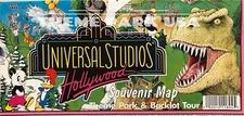 1997 Universal Studios Hollywood CA Vintage Theme Park Map & Backlot Tour NOS