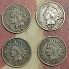 Indian Head Pennies lot. 1901, 1903, 1906, 1907 All Very Good Condition!