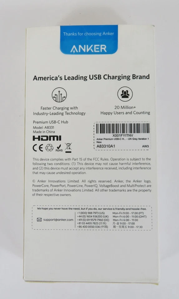 NEW Anker A83310A1 5-in-1 USB-C Adapter 4K USB-C to HDMI - USB 3.0 Ethernet - Image 2 of 2