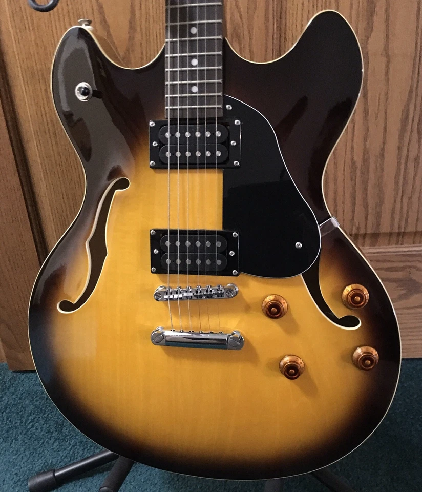 Guitarra Eléctrica Oscar Schmidt Delta King, Tobacco Sunburst, Estuche Rígido Washburn N Foto 2 de 4