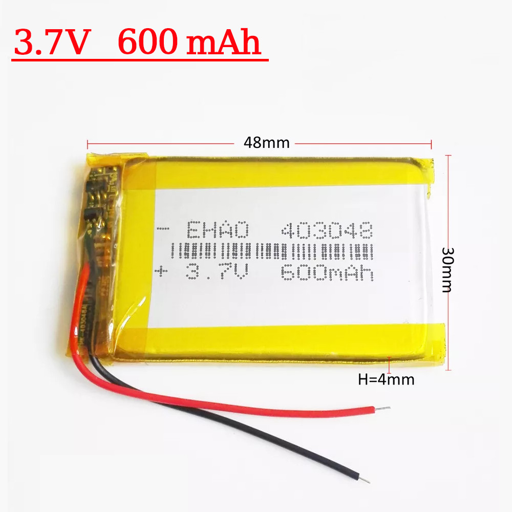 3.7V 600mAh 403048 Lipo Polymer Rechargeable Battery cells For Mp3 Speaker PSP