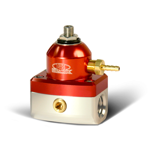BLOX Racing 2Port Design Red/Silver Adjustable Fuel Pressure Regulator