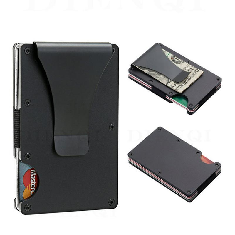 Slim RFID Blocking Metal Money Clip Wallet for Cards and Cash