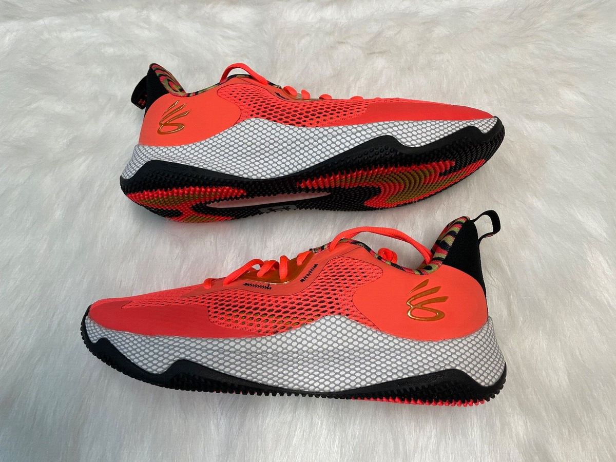 3026891-800 Under Armour Curry HOVR Splash Low Orange Shock Size