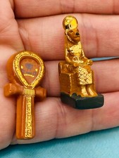 Egyptian Art Ankh & Hippo Goddess Statue French Feves Figurines Miniatures