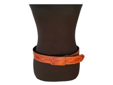 Vtg Wide Steerhide Leather Belt  Buckle Sz 34 Brown Boho Retro Harness House