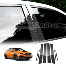 For Subaru WRX 2022-2024 Car Window B Pillars Stickers Trim Carbon Fiber Texture