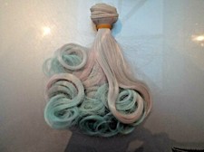 1 x CURLY HAIR PIECE FOR DOLLS 33 " 84 cm Mint Teal or Sea Green