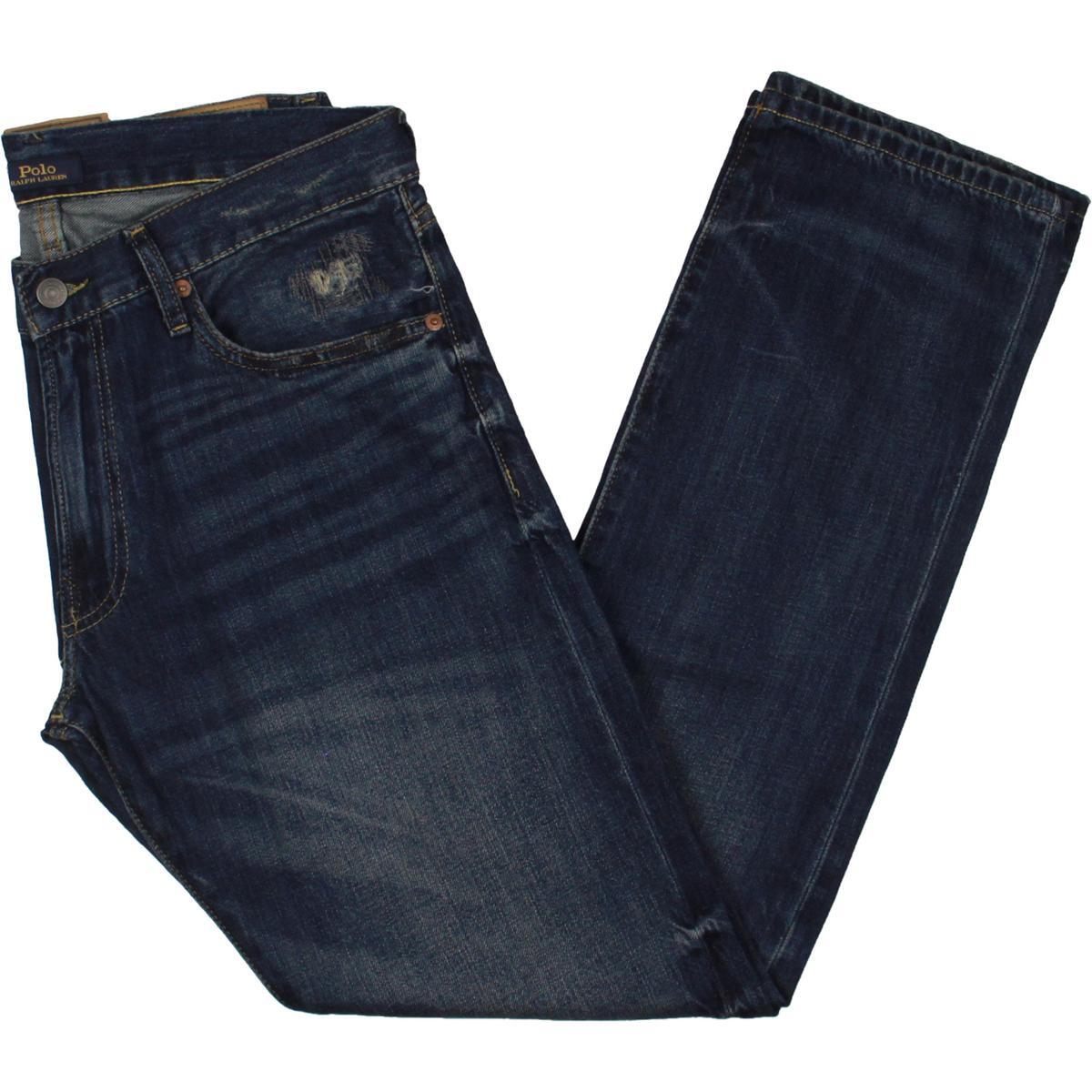 Мужские джинсы Polo Ralph Lauren Varick синего цвета с прямыми штанинами зауженные джинсы 3830 BHFO 4390 12590₽