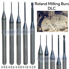 5Sizes Dental Coated DLC Roland Milling Burs CAD CAM Zirconia Cutting Bur PMMA