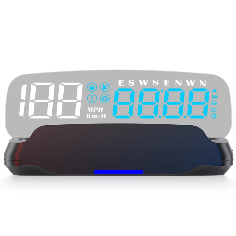 Digital Car HUD GPS Speedometer Head Up Display MPH KMH Compass Overspeed Alarm - Image 3 of 4