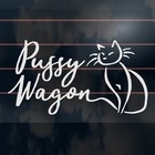 PUSSY WAGON CAT Sticker 190mm car caravan vinyl decal