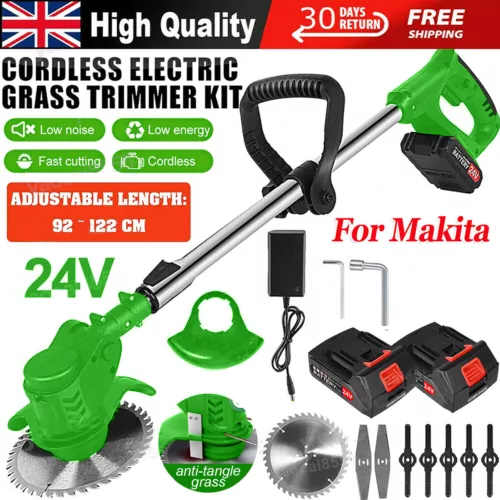 24V Cordless Strimmer Grass Trimmer Tree Cutter Garden Edger Electric 2Batteries - Picture 3 of 15