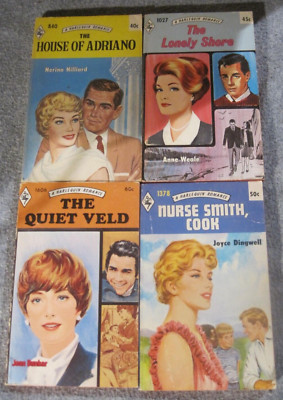 Harlequin Romances (4) Lonely Shore, Quiet Veld, Nurse Smith,Cook, H of Adriano